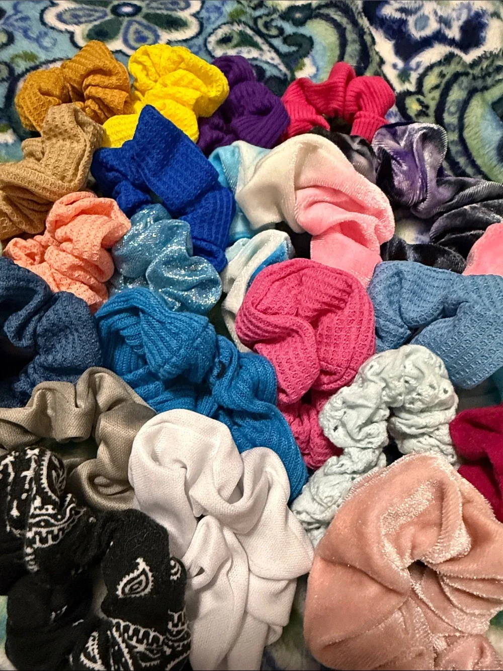 25 Assorted Kids Hair Scrunchies - Multicolor Pack